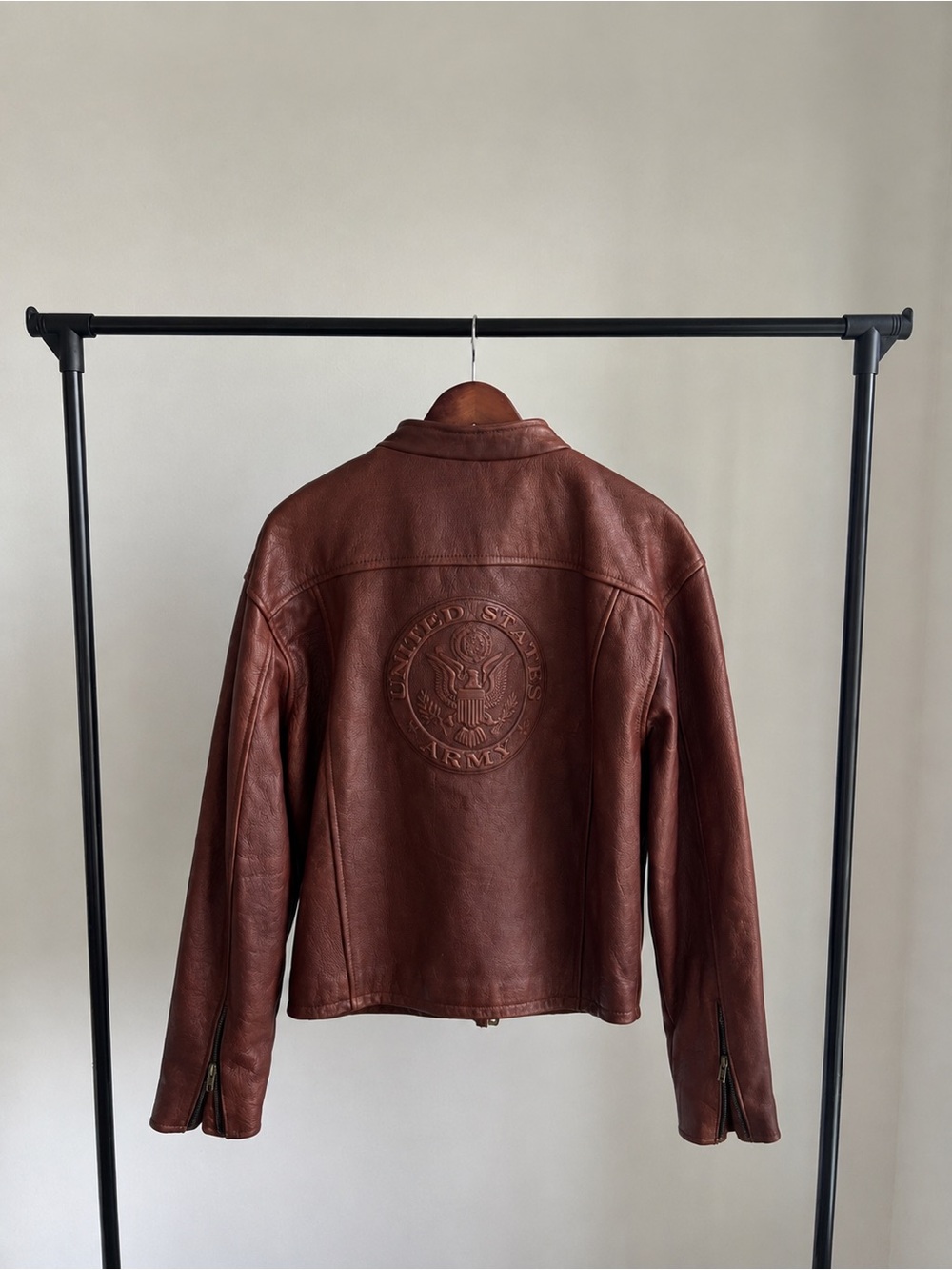Rare❗️Leather Jacket United States Army